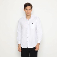 KEMEJA Men's Plain White Long Sleeve Shirt 4928 Simple