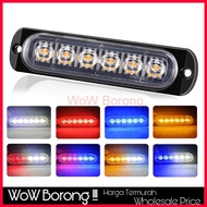 12-24V 6 LED Strobe light truck light Slim Amber Flash Light Bar Car Vehicle Emergency Warning Strobe Lamp