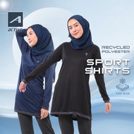 Baju Sukan Muslimah Tyra (M-6XL) Cutting Longgar Cepat Kering Women Sport Shirt/Yoga Shirt Long Slee