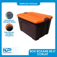 KIMPLAST 50 Liter Chocolate Container Box / with Wheels 50 Lt Multipurpose Shelf/ Storage Box
