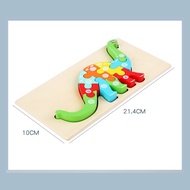 GeeToy Mainan Edukasi 3D Mainan Hewan Dinosaurus Jigsaw Puzzle Kayu