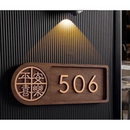 With light Retro 3D digital doorway decoration Door Number Signage House Unit Number  Door Number St