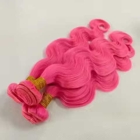 Ombre Colored Body Wave Human Hair Extensions Rose Pink Vietnam Remy Human Hair Weave Bundles Hair W