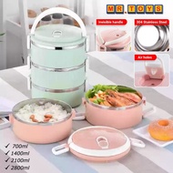 Pastel Stainless Steel Lunch Box Thermal Food Containers Insulated Bento Box Storage / Bekas Bekal M