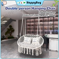 Double Seats Swing Hammock Kerusi Buaian Buai Plaited Chair Sofa Indoor Outdoor 2Seat Hanging Chair