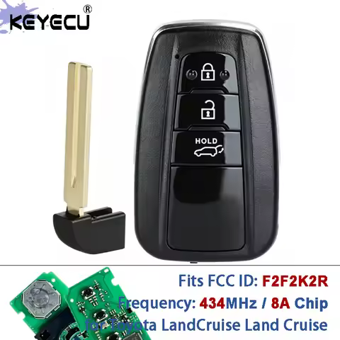 KEYECU F2F2K2R 433MHz 8A Chip Keyless Smart Remote Car Key Fob for Toyota LandCruise Land Cruise