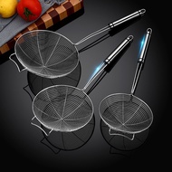 KATELV High Quality 304 Stainless Steel Strainer Spoon Fondue Spoon Frying Wire Colander Oil Filter with Hook