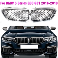 Grill Front Kidney Diamond Gypsophila Silver Black Grille For BMW 5 Series M5 G31 520i 530i 540i For
