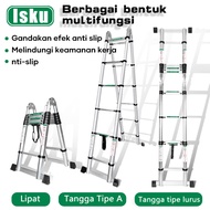 Isku Tangga Teleskopik Portabel Tangga Lipat Aluminium Teleskopik Single Telescopic Ladder 3.8-6.3m