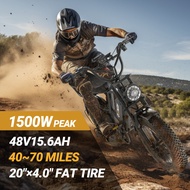 Qlaway/Voltvogue 1500W Electric Off-Road Bike: 20-Inch Full-Suspension E-Motorcycle with 48V 18Ah Re