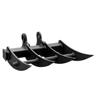 Wide Backhoe Rake, Mini Excavator Rake, Hydraulic Tilt Backhoe & Excavator Attachment, Span: 90MM/3.