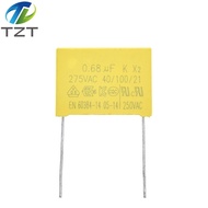 10pcs 0.68uF 10pcs capacitor X2 capacitor 275VAC 680NF Pitch 22mm X2 Polypropylene film capacitor 0.