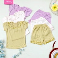 Age 0-4 Years >> 3 Sets of Baby & Girls Clothes LIttle Q Short Sleeve T-Shirt Set with Chest Buttons