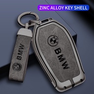 Zinc Alloy Leather Car Key Fob Case Cover Shell for BMW Display LED 8 7 6 Series X3 X4 X5 X7 G01 G02