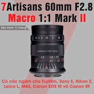Ống kính 7Artisans 60mm F2.8 Mark II - Macro 1:1 cho Sony Fujifilm Canon EOS-M Canon R Nikon Z Leica