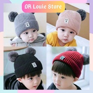 Pom-pom Baby Beanie Knitted Hat | Baby Boy Girl Knitted Beanie | Baby Knitted Hat