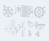 T-MOTOR AS2814 2814 Long Shaft KV900 900KV/KV1050 Store QY