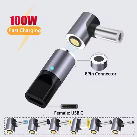 USB Type C Magnetic Plug Connector Fast Charging Laptop Power Supply Adapter Converter for Asus Hp D