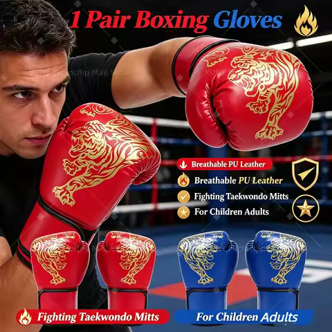 1Pair Boxing Gloves Breathable Kickboxing Gloves Comfortable Professional Boxing Gloves Punching Tra