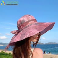 SUVE Beach Hat, UV Protection Protect Neck Anti-uv Sun Hat, Fashion Large Brim Breathable Four Seasons Bucket Hat Holiday Beach