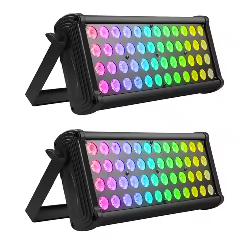 Somspot 2PCS/SET 48LED Wash Wall Light Color Mixing Rainbow Effect Highlights Outdoor Lighting Stage