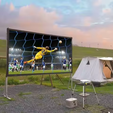 150'' Max Size Quick Fold Projector Screen 16:9 8K 4K Ultra HD 3D Cinema PVC White Front Projection 