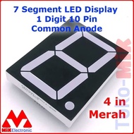 7 SEGMENTS SEVEN SEGMENTS LED DISPLAY 1 DIGIT COMMON ANODE 4 IN INCH