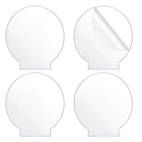 A42F 4Pcs Clear Acrylic Sheet Round Panel Thick (4mm) Plastic Acrylic Board for LED Light Base,Sign,