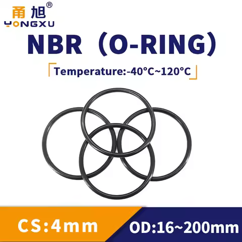 NBR O Ring Seal Gasket Thickness CS4mm OD12-200mm Wear Resistant Automobile Petrol Nitrile Rubber O-