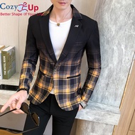 Cozyงานแต่งงานเสื้อผ้าทางการชายBlazer Masculino 2020ฤดูใบไม้ผลิกิ๊ฟติดผมBlazerสำหรับเสื้อแจ็คเก็ตสูท