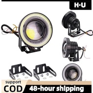 [H·U] 2.5'' 15W Car White COB LED Projector Angel Eyes Blue Ring DRL Fog Light Lamp PH