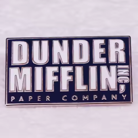 Dunder Mifflin Paper Plane Enamel Pin The Office Funny Enamel Pins Anime Pin Backpack Pins Aesthetic
