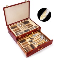 Cross-Border Middle East Thickened 72-84 Piece Set Steak Cutlery Light Luxury Gift Box Western Food 