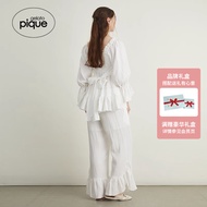 Gelato pique Autumn Winter Women's Pure Cotton Lace Split Elastic Pajama Pants Home PWFP214276