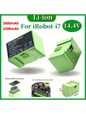 14.4V 3200mAh/2600mAh Battery Replacement for iRobot Roomba e and i Series i7+ e5 7150 7550 i3 3150 