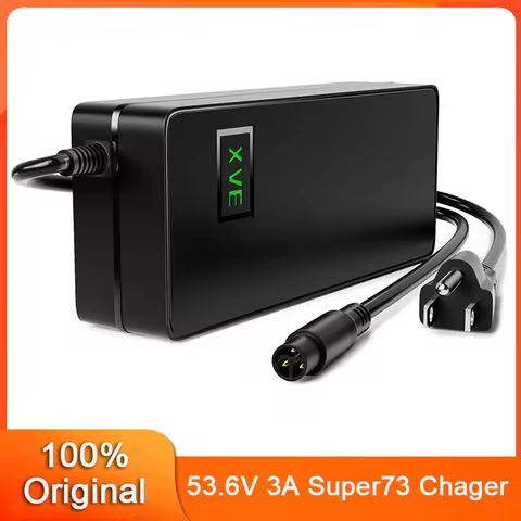 54.6V/48V 3A Fast Charger Power Adapter with Super 73 RX, R, S2 for 48V Lithium Battery Power Supply