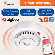 TUYA SMART WORLD ZigBee Wireless Fire Smoke Alarm Detector Portable Fire Sensor for Home Security Al