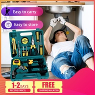 🔥 Ready Stock 🔥 DELLY D-1022 12PCS household tool set hardware toolbox car life hammer manual set to