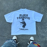 Oursweet men's vintage t-shirt Aura Farming designWanita premium cotton combed 24s high quality - 22