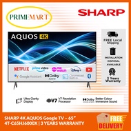SHARP 4K AQUOS Google TV – 65″ 4T-C65HJ6000X | 3 YEARS WARRANTY