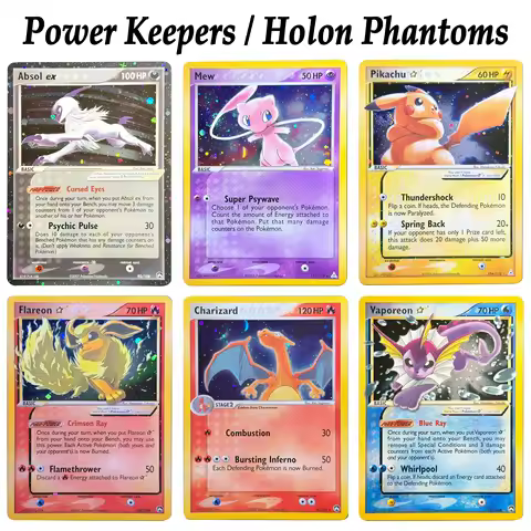 PTCG Pocket EX Power Keepers/Holon Phantoms Gold Star Cosmos Holo Jolteon Flareon Charizard Mew Prox