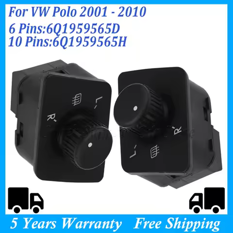 1PC Adjust Knob Side Mirror Switch For VW Polo 9N 2001 2002 2003 2004 2005 2006 2007 2008 2009 2010 
