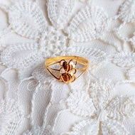 Cincin 2 Rumbai Hati R Emas Muda 1/2 Gram