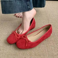 Women Flats doll shoes Bow Ballet Square Toe Comfy Soft Sole Casual Flats