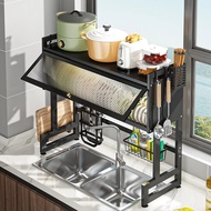 Above Sink Kitchen Sink Drying Rack 2 Tier Adjustable Large Capacity Drainage Rack Dish Basin for Ho
