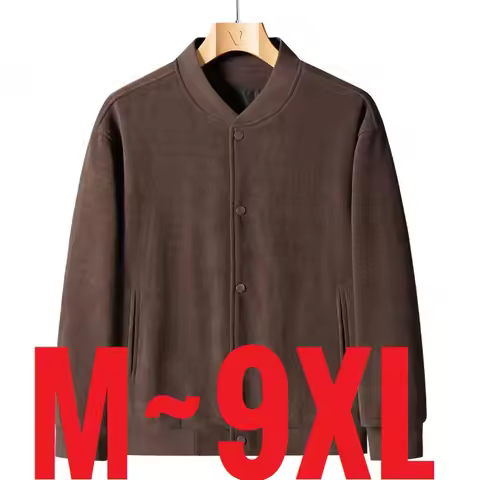 2025 Plus Size Men's Corduroy Jacket Button Up Baseball Coat Male Spring Clothes Casual Work Loose F