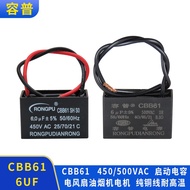 Fan Capacitor CBB61 450VAC6UF 6UF 500VAC AC/Starting Capacitor Running Fan Capacitor