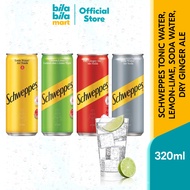 Schweppes Ginger Ale, Lemon Lime, Soda Water, Tonic Water 320ml