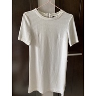 PUTIH H&m Casual Stripe White Dress - Size EUR 34 90% Condition