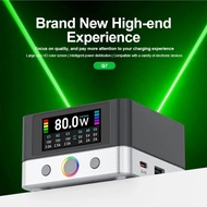 Super Charger RELIFE Q7 80W 6-Port Fast Charger with 15W Wireless Charging HD Display USB PD QC Char